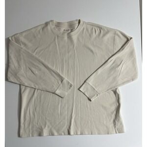 Abercrombie‎ & Fitch Soft A&F Cozy Long Sleeve Shirt XXL | Waffle Knit Cream
